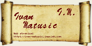 Ivan Matušić vizit kartica